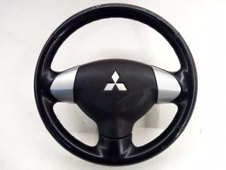 Аирбаг на руль Mitsubishi Lancer X CY4A 4B11 2007 Руль в сборе,  Дефекты (см.фото)  без пиропатрона.(кожа) Кемерово (ул. Проездная)
